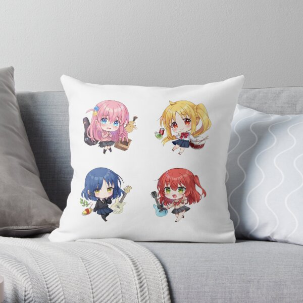 Bocchi the Rock Chibi Pack Throw Pillow RB2706 product Offical bocchi the rock Merch